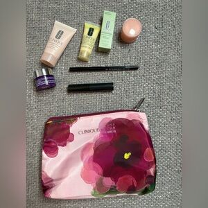 Clinique Luxury Sample Set + Jonathan Cohen Designer Floral Pouch